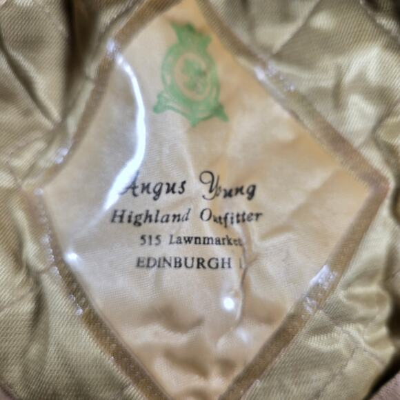 Vintage Tweed Newsboy Angus Young Highland Outfitters Cap 6 7/8 Plaid Snap Pom - Picture 6 of 8